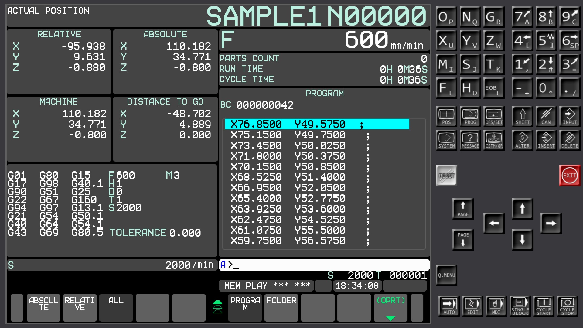 Fanuc 0i-MF Plus Simulator screenshot 3